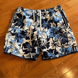 Men’s Steve & Barry's Blue Tropical Board Shorts Swimming Trunks Size Medium